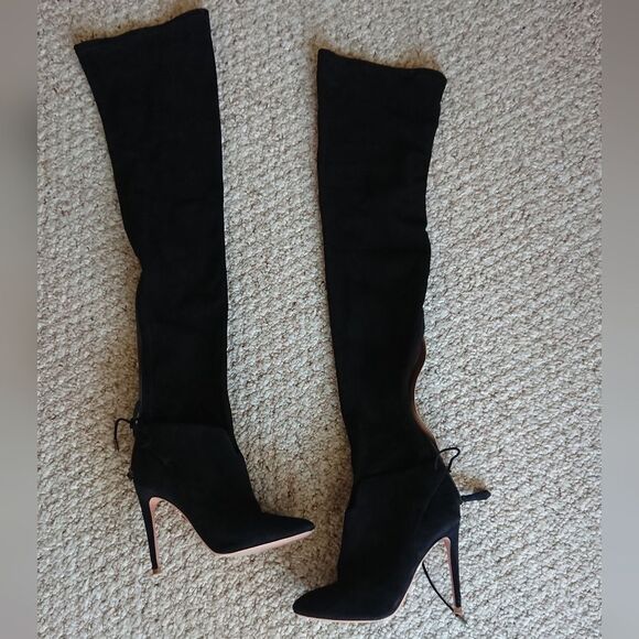 Aquazzura All I Need Over the Knee Stiletto black Boots size 36 - Picture 1 of 16